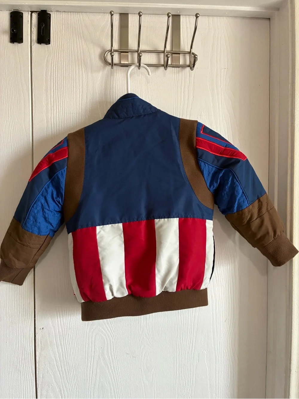 Disney Marvel Captain America Puffer Jacket Size 4 Full Zip Patriotic